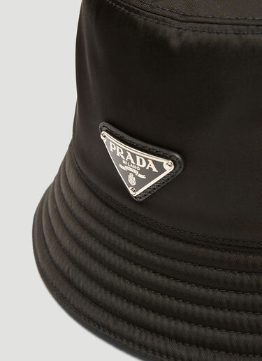 Prada Nylon Logo Bucket Hat Black pra0135038