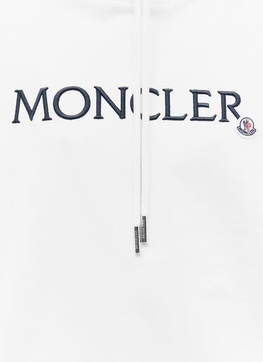 Moncler Logo Embroidery Hooded Sweatshirt White mon0255034