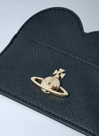 Heart Motif Leather Card Holder Vivienne Westwood Heart Motif Leather Card Holder Black vvw0263055