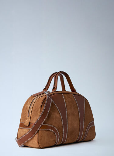 Dries Van Noten 가죽 장식 스웨이드 더플 백 갈색 dvn0163033