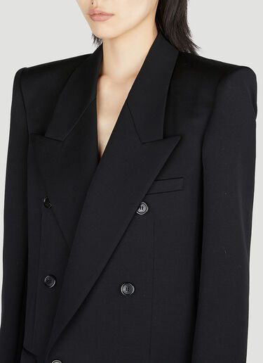 Saint Laurent Structured Double Breasted Blazer Black sla0252010