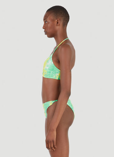 GANNI Recycled Printed Bikini Top Green gan0246007