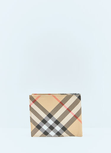 EKD Check Bi-Fold Wallet Burberry EKD Check Bi-Fold Wallet Beige bur0158013