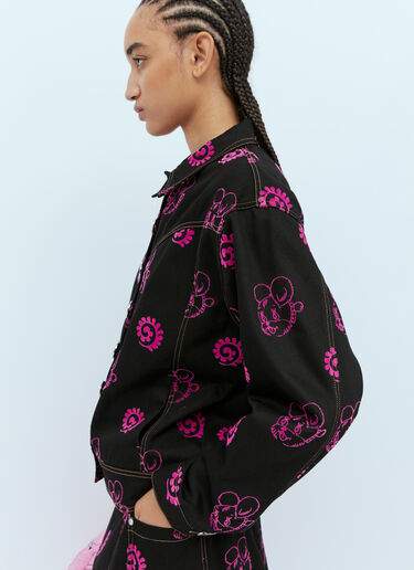 Mouse Flocked Denim Jacket Chopova Lowena Mouse Flocked Denim Jacket Black cho0254006