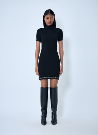 Alexander Wang Ribbed Knit Mini Dress Black awg0263020