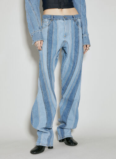 Mugler Spiral Baggy Jeans Blue mug0354003