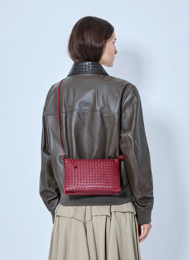 LN-CC® - Bottega Veneta: Intrecciato Piccolo Medium Pouch - Red Bottega Veneta Intrecciato Piccolo Medium Pouch Red bov0265050