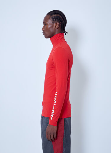 LN-CC® - Lacoste: Runway High Neck Printed Stretch T-shirt - Red Lacoste Runway High Neck Printed Stretch T-shirt Red lac0166003