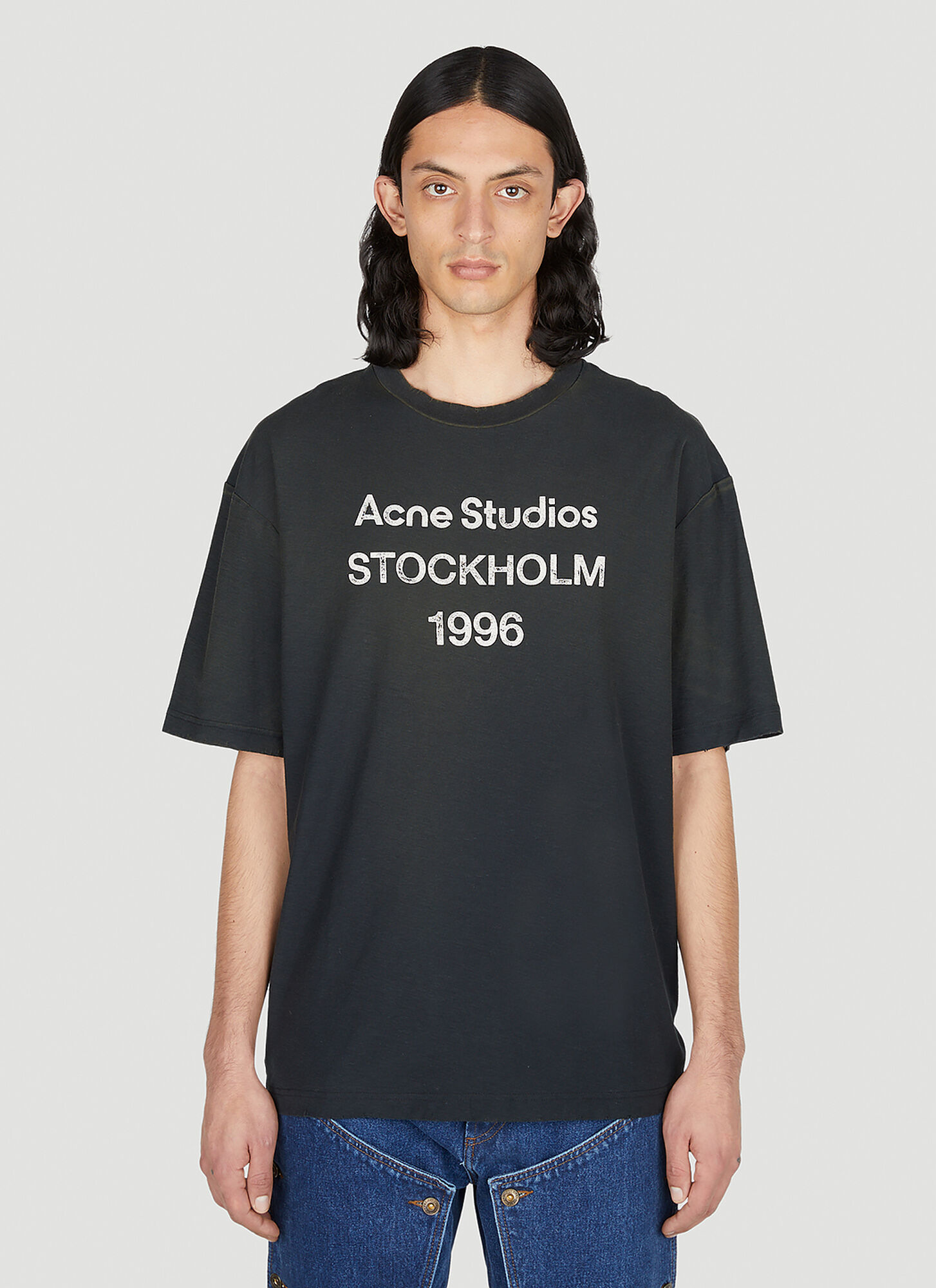 Acne Studios Logo Print T-shirt In Black