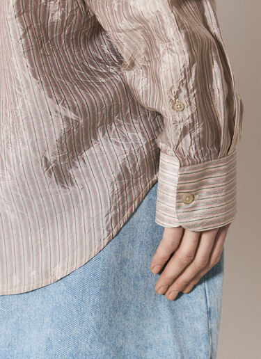 Martine Rose Striped Satin Shirt Pink mtr0255002