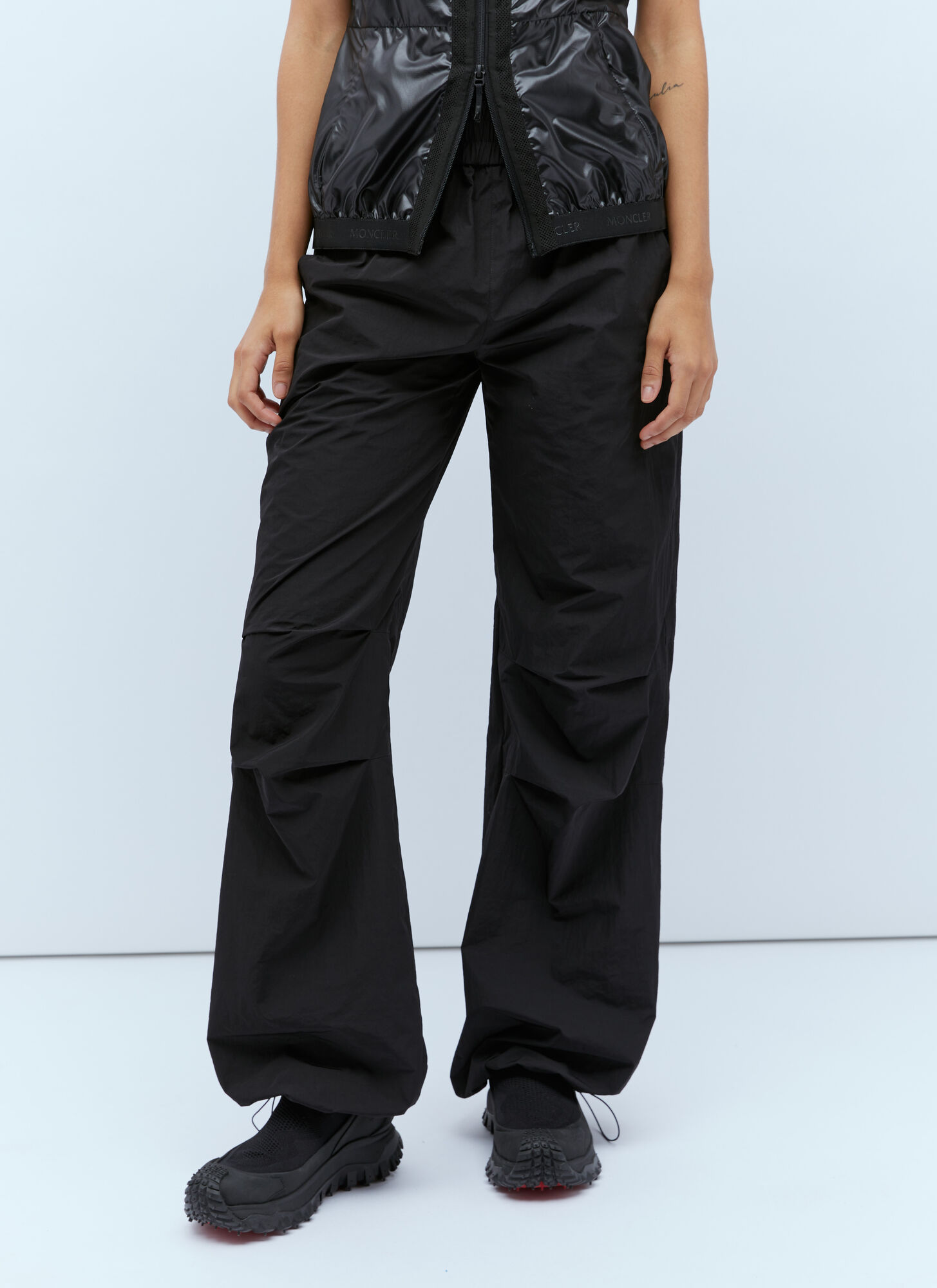 Shop Moncler Elasticated Track Pants In Black