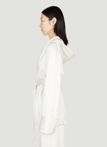 후드 새틴 재킷 Saint Laurent 후드 새틴 재킷 화이트 sla0252018