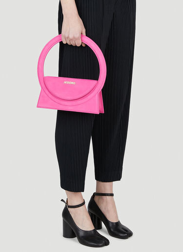 Jacquemus Le Sac Rond Suede Shoulder Bag In Pink