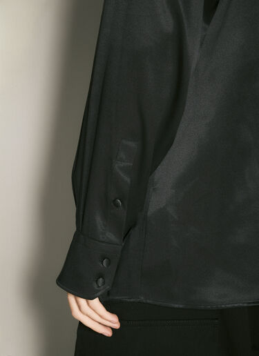 Dolce & Gabbana Loose Silk Turtleneck Top Black dol0158003