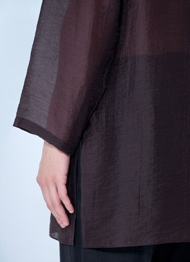 Yohji Yamamoto Lightweight Button-Down Shirt Brown yoy0160006