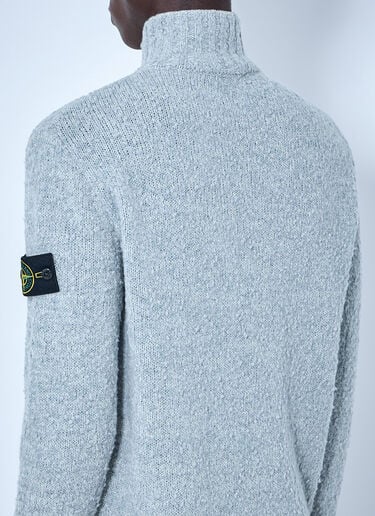 LN-CC® - Stone Island: Half-Zip Wool Sweater - Blue Stone Island Half-Zip Wool Sweater Blue sto0165014