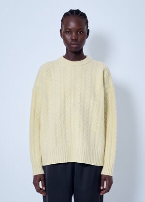 RÓHE Cable Knit Jumper Yellow roe0266014