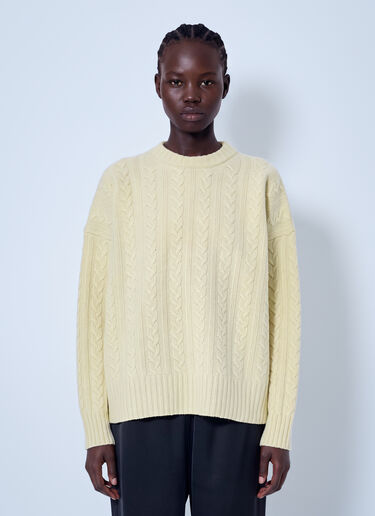 LN-CC® - RÓHE: Cable Knit Jumper - Yellow RÓHE Cable Knit Jumper Yellow roe0266014