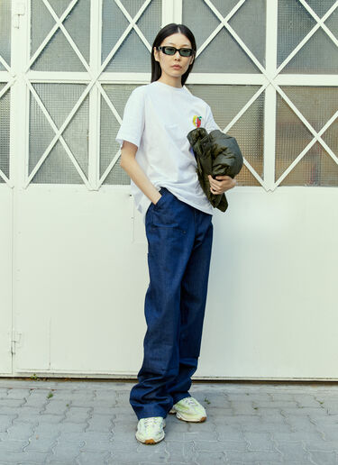 Sky High Farm Workwear ダブルデニム ニーワークパンツ ブルー skh0354001