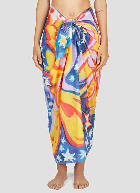Versace Galactic Paradise Sarong Midi Skirt Pink vrs0253014