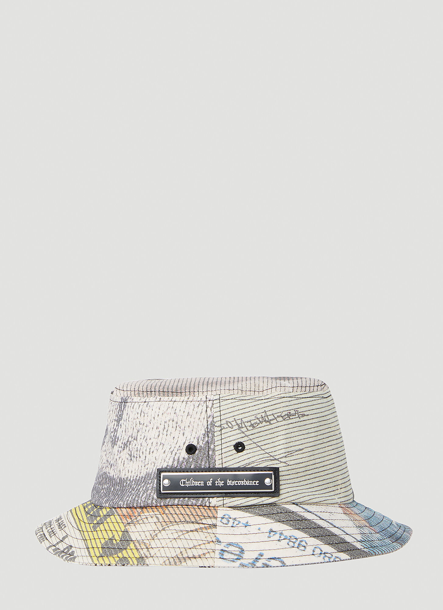 Shop Children Of The Discordance ×yagi Bandana Patch Bucket Hat In Grey