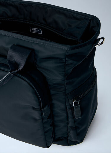 LN-CC® - Prada: Re-Nylon Logo-Plaque Tote Bag - Black Prada Re-Nylon Logo-Plaque Tote Bag Black pra0164043