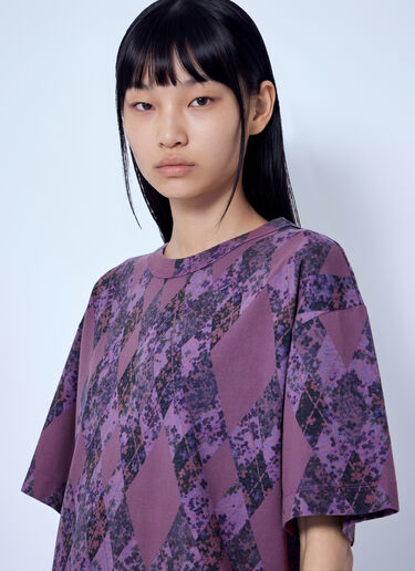 Dries Van Noten Argyle Print T-Shirt Lilac dvn0266013