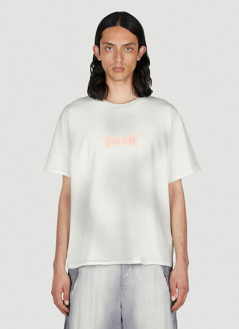 Guess USA ウォッシュ ロゴプリントTシャツ ブラック gue0154005