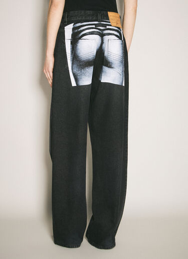 Jean Paul Gaultier Body Mariniere Printed Jeans Black jpg0357001