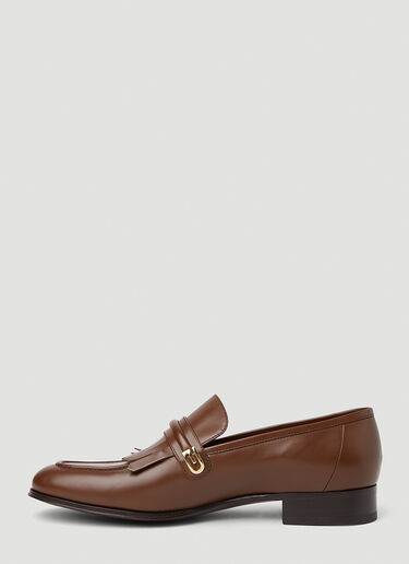 Gucci Mirrored G Loafers Brown guc0151082