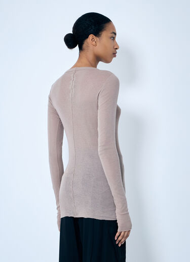 Rick Owens Rib Long Sleeve T-Shirt Beige ric0259003