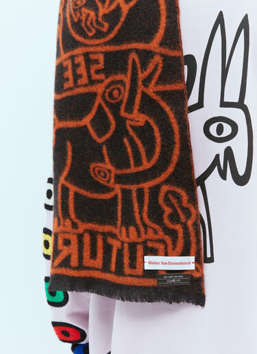 New Eyes Wool Scarf Walter Van Beirendonck New Eyes Wool Scarf Orange wlt0154015