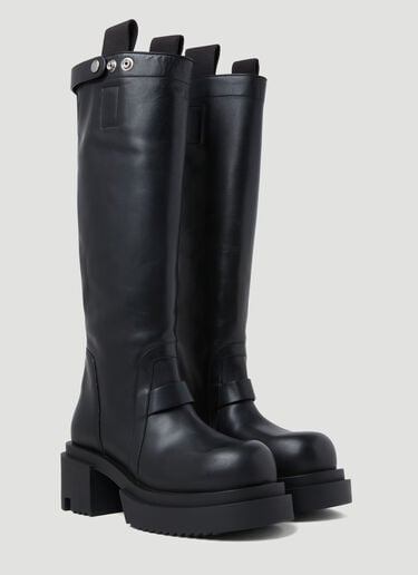 Pull On Bogun Leather Boots Rick Owens Pull On Bogun Leather Boots Black ric0253033