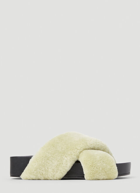 Jil Sander 시어링 슬라이드 카키 jil0253026