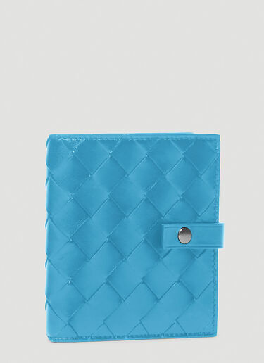Bottega Veneta Intrecciato Woven Bi-Fold Wallet Blue bov0241059
