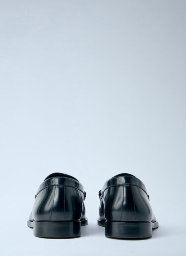 The Row Leather Loafers Black row0164012