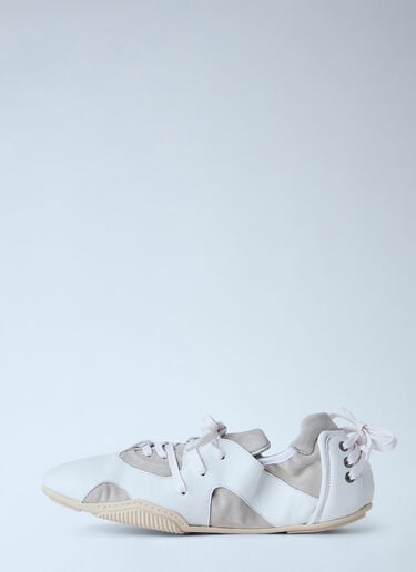 LN-CC® - Acne Studios: Leather Lace-Up Sneakers - White Acne Studios Leather Lace-Up Sneakers White acn0165020