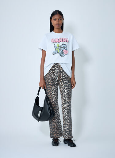 Logo Motif T-Shirt GANNI Logo Motif T-Shirt White gan0262007