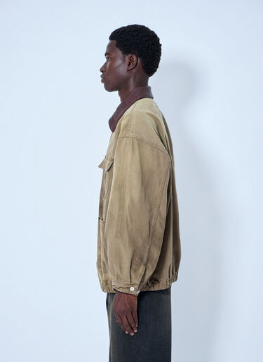 LN-CC® - ssstein: Sulfur Dyed Oxford Vintage Jacket - Khaki ssstein Sulfur Dyed Oxford Vintage Jacket Khaki sss0164001