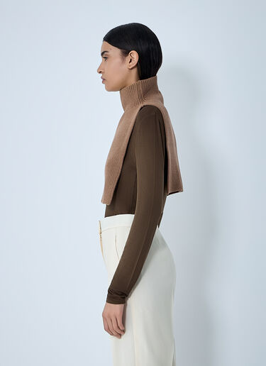 Max Mara ロゴモチーフウールスカーフ キャメル max0262034