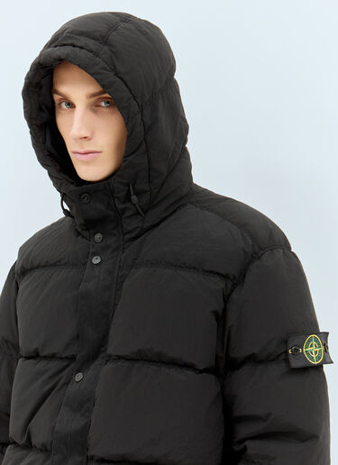 Stone Island Hooded Down Jacket Black sto0158024