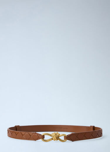 LN-CC® - Bottega Veneta: Quilted Leather Belt with Knot Buckle - Beige Bottega Veneta Quilted Leather Belt with Knot Buckle Beige bov0265051