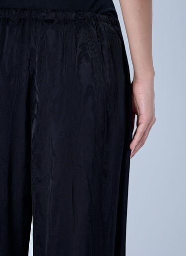 LN-CC® - Dries Van Noten: Puvis Wide-Leg Satin Pants - Black Dries Van Noten Puvis Wide-Leg Satin Pants Black dvn0265007