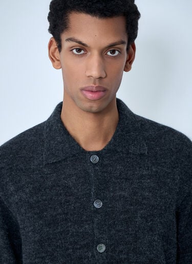 Our Legacy Button-Down Cardigan in Wool Blend Black our0164002