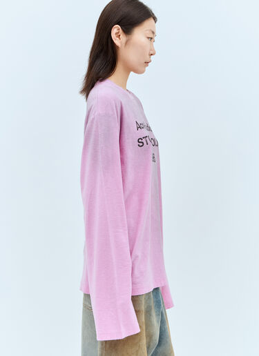 Acne Studios 徽标印花 T 恤  粉色 acn0257011