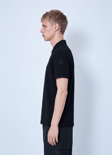 LN-CC® - Moncler: Piqué Polo Shirt - Black Moncler Piqué Polo Shirt Black mon0166021