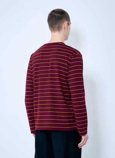 Miu Miu Striped Long-Sleeve T-Shirt Red miu0360004