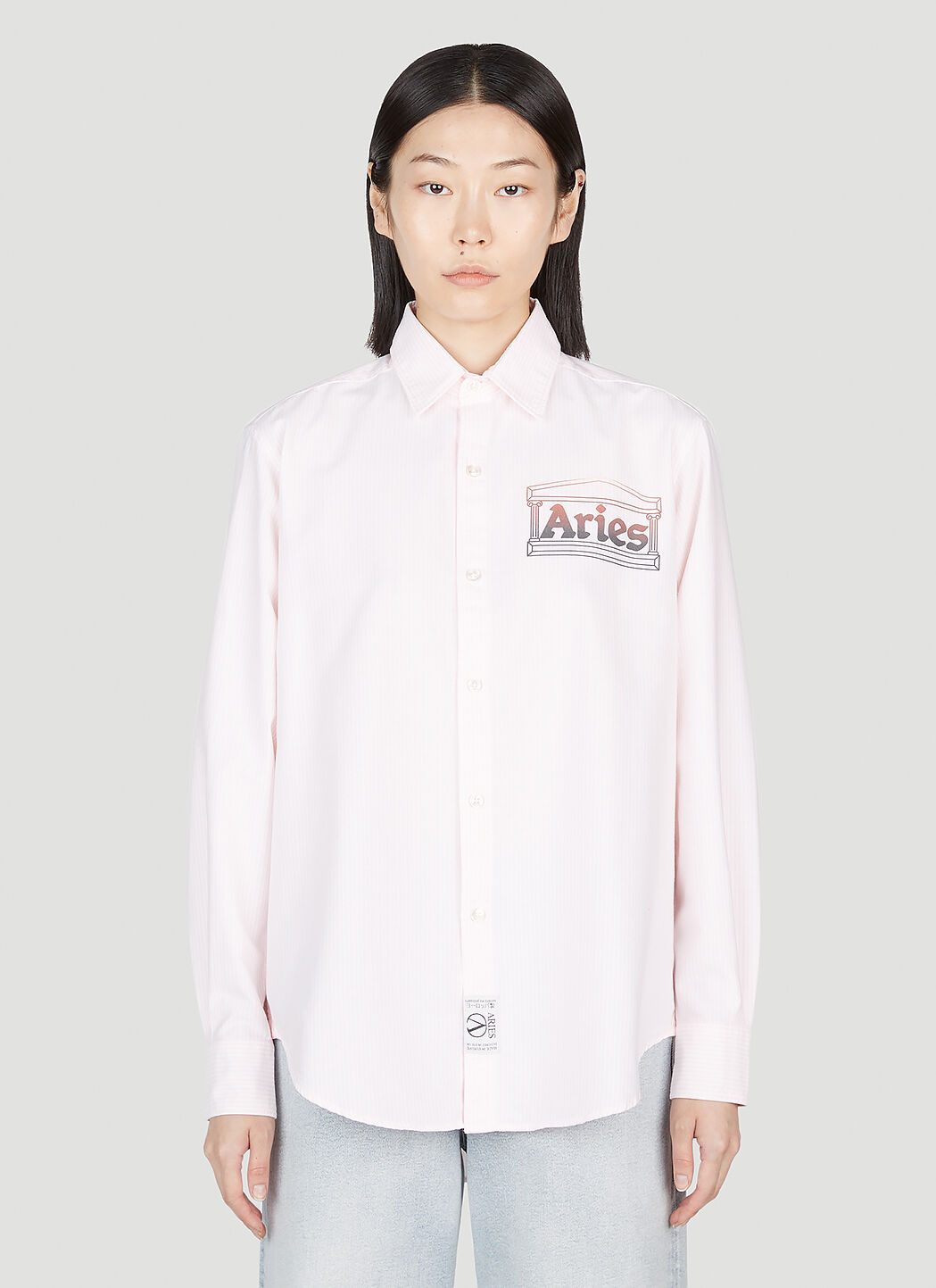 Aries ウィメンズ ピンク オックスフォード ストライプシャツ | LN-CC®