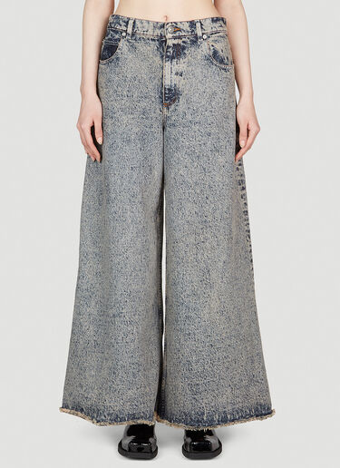 Marni Marbled Wide Leg Denim Pants Blue mni0253034