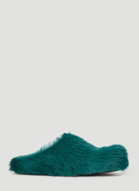 Marni Fussbett Hairy Mules Black mni0254003